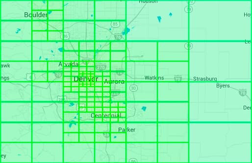 Figure 15 Real-world example of a quadtree